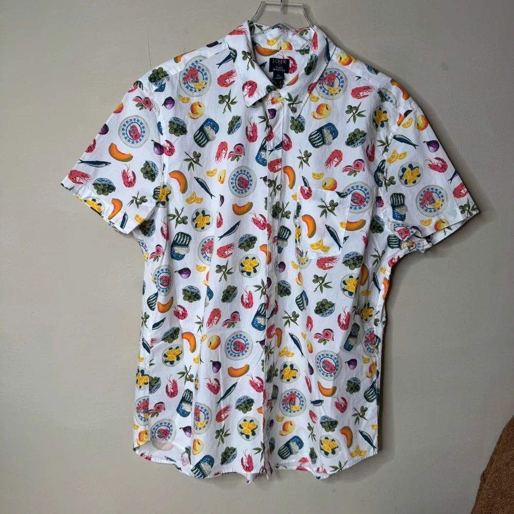 J. Crew Short-sleeve printed flex casual shirt size small